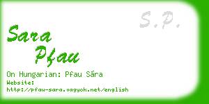 sara pfau business card